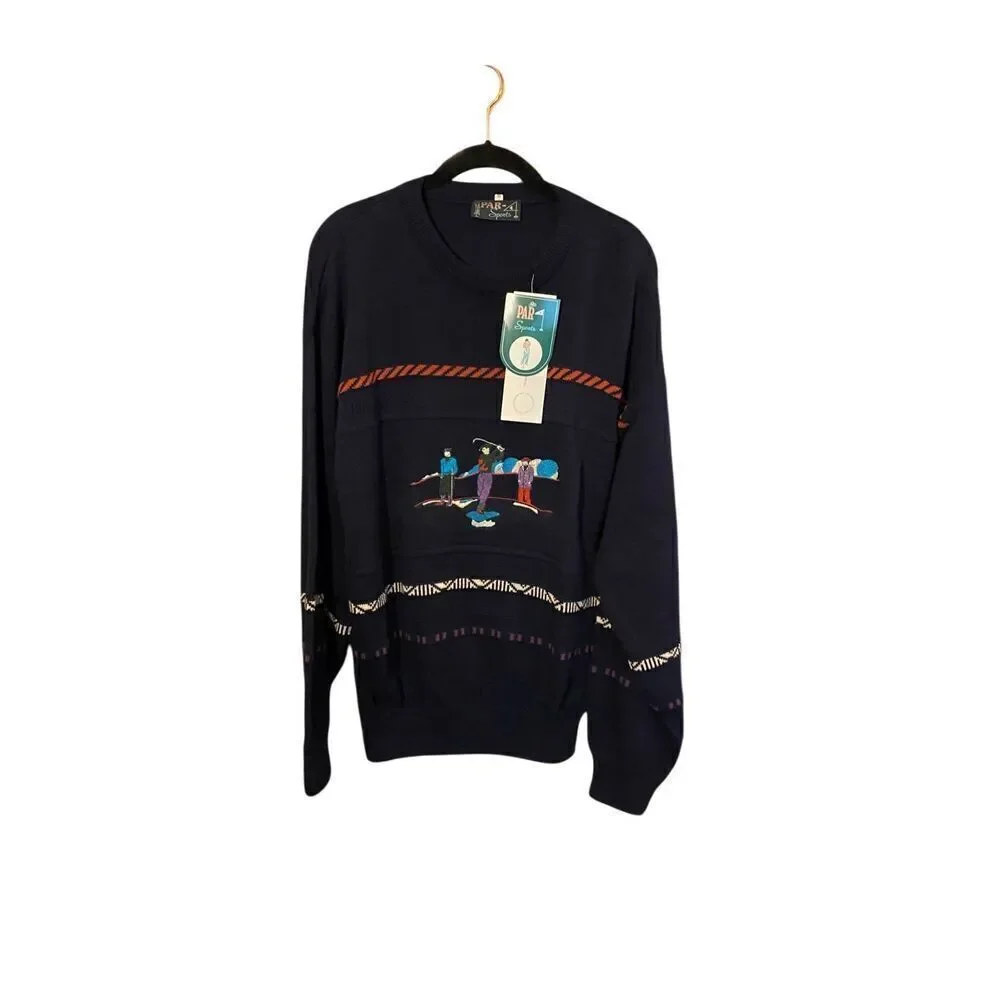 Par 4 sports NWT, men’s vintage golf, sweater, size medium, navy blue